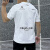 培蒙（peimeng）欧洲站短袖T恤男2024夏季新款欧货圆领后背大字母绘描修身百搭潮 白色 M