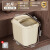 HYWLKJ方形米桶带盖透明可视厨房收纳桶大容量密封宠物粮杂粮桶防虫防潮 奶白色30斤装