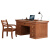 温暖一家 书桌中式胡桃木实木书桌家用办公轻奢写字班台书房家具套装组合 1.4米书桌