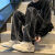 YZYO裤子潮流男ins美式高街韩版黑色复古牛仔裤冬季垂感生直筒裤宽松 黑色 M