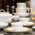 JOVR碗碟套装家用现代饭碗盘单个陶瓷餐具碗盘 小勺