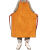 纯牛皮电焊工作服防烫耐磨耐高温阻燃焊工围裙长袖软皮衣 桔色整皮围裙70*100 XXL