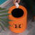 普利赛拉 双层拉极桶带内筒圆形客房通用桶客厅浴室简约垃圾篓 小号橙色