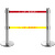 警示带式不锈钢伸缩围栏3米5米双层隔离带警戒线排队柱安全护栏杆 加重加厚双层5米黑色一根约18斤