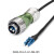 光纤航空插头带铠光缆LC单模双芯2芯户外皮线基站防水连接器嘉博森 DH24型光纤插头(5米)