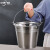 中环力安 （22CM不带盖） 无磁便携户外储水桶斜身清洁洗车桶无盖不锈钢水桶
