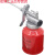 适用250ml塑料盖压力机油枪机油壶润滑注油瓶 手压加油器 铝罐 红色油壶