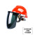 电焊面罩安全帽式支架面屏防护冲击头戴式焊帽工专用烧氩弧焊接 红色安全帽+支架+灰屏