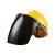 电焊面罩配安全帽式焊工防护面具防烤脸护脸全脸焊头戴式焊帽面屏 灰色面罩+V型黄色安全帽