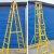 雅恪尚 玻璃钢伸缩梯子工程梯便携升降单直梯凳电工人字梯 60方管绝缘人字梯长250cm底宽64cm