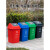 垃圾桶正方形分类大号环卫摇盖四色户外商用餐饮无盖果皮箱 60升分类正方形Y桶(无盖)绿色