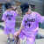 奥特曼男童夏装套装新款儿童炸街酷帅衣服男孩夏季宽松短袖两件套潮 紫色【套装】 140