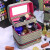 酷奇袋鼠品牌化妆包大容量收纳包外出随身便携化妆品收纳盒旅行小型化妆箱 棕色迷你(单箱)