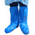 一次性靴套无纺布透气膜加长加厚鞋套畜牧养殖场实验脚套防水防油 蓝长筒塑料靴套