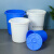 垃圾桶大号圆形商用带盖厨房加厚垃圾桶蓝色户外工业塑料白色圆桶 100升桶带盖白色xy