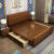 全友家居新中式床双人床1.8米2米2024年新款床高箱储物床主卧室实木大床 榉木色 1.5X2.0米 框架床+1柜+22厘米椰棕床垫