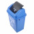 艾科堡 蓝色100L-可回收物 四色分类垃圾桶 可回收厨房学校小区大号商用幼儿园带盖摇盖 AKB-FLLJT-043
