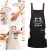 日式围裙女家用厨房防水防油新款罩衣工作服男士做饭的专用可擦手 招财猫款-黑色