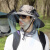 HKFZ 太阳能风扇防晒帽子男士夏季大帽檐户外登山钓鱼带风扇的遮阳帽 浅灰色+2个挖洞多用风扇 可调节