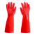 家务洗碗刷碗洗衣加绒保暖防水长胶手套工作耐磨加厚加长橡胶胶皮 红色40cm(5双) XL