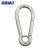 海斯迪克 HKCL-227 304不锈钢带圈弹簧钩挂钩 葫芦绳钩钢丝绳保险扣（带孔）M4 5个