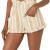 FREE PEOPLE女装裤子ETopanga Yarn-Dye系列女士休闲运动短裤 Tan Combo XS