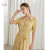 范思蓝恩轻熟风西装连衣裙女夏季新款法式茶歇衬衫裙子211701 暖黄色 XS