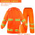 忽风雨衣长款橙色全身连体劳保物业园林环卫保洁救援反光防水服 多条橙色套装(布内里) XXXL
