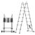 梯子折叠楼梯多功能加厚铝合金伸缩梯人字梯升降工程梯小梯子 【德标】多功能2.5+2.5变5米