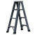 梯子家用折叠人字型铝合金双侧楼梯工程加厚网红登高爬梯叉梯步梯 深灰色0.8米（三步）全加固