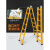 梯子折叠梯子伸缩人字梯加厚多功能工业工程梯 特厚加强款方管款黄色3-6米