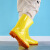 白色雨鞋食品厂工作雨靴防滑食品卫生靴防油加绒加棉保暖水鞋大码 3517黄色高筒【加绒套】 41