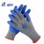 登升一把手 L328灰纱蓝胶手套 掌浸乳胶皱纹耐磨防滑防割劳保手套 1包（12副）