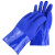 赫思迪格 颗粒止滑手套 耐磨耐油耐酸碱 棉毛浸塑手套 虎口加固 防滑手套 蓝色5双 JG-1681