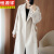 恒源祥品牌女装 2022秋冬韩版新款100羊毛呢外套高端双面羊绒大衣 米白色 XS 80-98斤