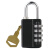 纳仕德 钥匙密码双开锁 解码锁 宿舍办公室柜锁双保险密码挂锁 小号黑色+钥匙 SJ1040