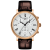 天梭Tissot天梭卡森臻我系列男表石英计时表镀金三眼白盘皮带手表 T122.417.36.033.00