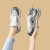 月香雨运动鞋女2024夏季新款女鞋子休闲鞋透气网鞋跑步鞋女软底旅游鞋女 黑灰色   标准尺码 35