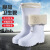 白色靴耐用高筒加棉靴雨鞋耐油耐酸工厂厨房保暖雨靴EVA胶鞋 加棉 43