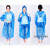 儿童一次性雨衣户外旅游加厚男女便携徒步防水雨披套装 加厚帽绳皮筋蓝色 均码