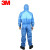 3M 防护服 4532+透气防尘喷漆液体防喷溅机械维修实验室清洁带帽连体化学防护服 蓝色 XL1件
