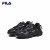 FILA 斐乐女鞋跑步鞋FLUID猫爪老爹鞋女2021夏季休闲运动鞋增高厚底鞋 黑-BK 37.5