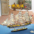 Snnei实木帆船模型摆件 创意一帆风顺手工艺品 开业礼品乔迁之喜礼物 《韦斯普奇号》精品52cm+带灯