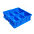 塑料分格周转箱螺丝收纳多格零件盒料盒长方形五金工具格子收纳箱 400200无格450*330*210 蓝色