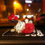 精岸太阳能猫车内装饰品汽车车载摆件猫个性车上用品女神款 红耳朵猫+红钻球香水座 +小雏菊