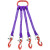 柔性吊带吊钩组合吊具索具二叉2爪4钩4腿起重起吊绳四根3吨5T十顿 两腿 3吨1.5米
