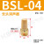 定制气动电磁阀消声器BSL-M5/01/02/03/04分塑料铜长可调消音器平 半铜长头BSL-04