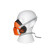 海固  半面罩自吸过滤式防毒面具（不含过滤件） 602 橘红黑款