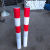防撞柱圆柱钢管警示柱红白道路交通道口桩停车桩隔离柱防撞杆铁立柱 红白立柱750*76*2.0