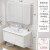 宫碟 白色蜂窝铝板智能浴室柜组合现代陶瓷一体盆 100CM+普通镜柜
